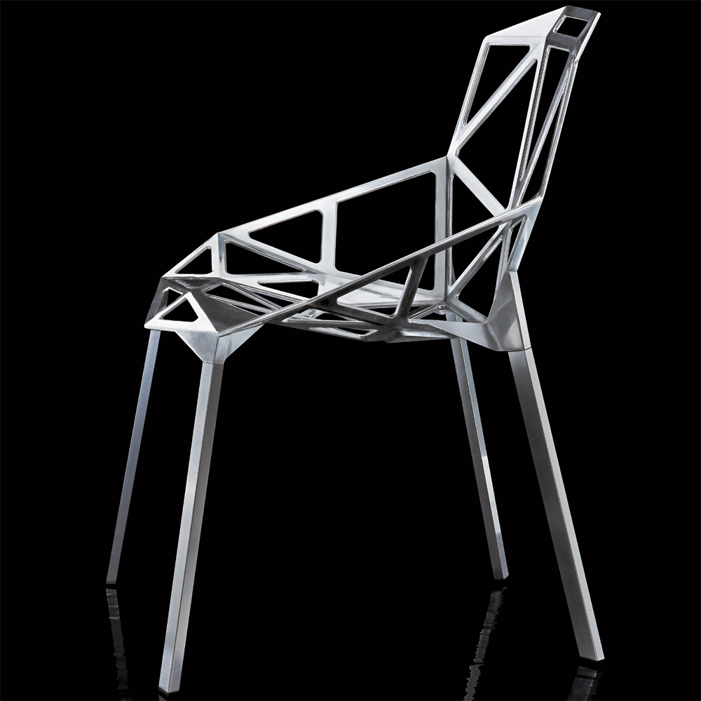 Magis Chair One Poliert Aluminium Konstantin Grcic Vier Beine Aluminium