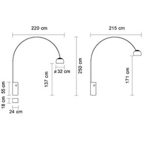 Flos Arco Led Standleuchte Bogenleuchte Designerleuchte Marmorfuss